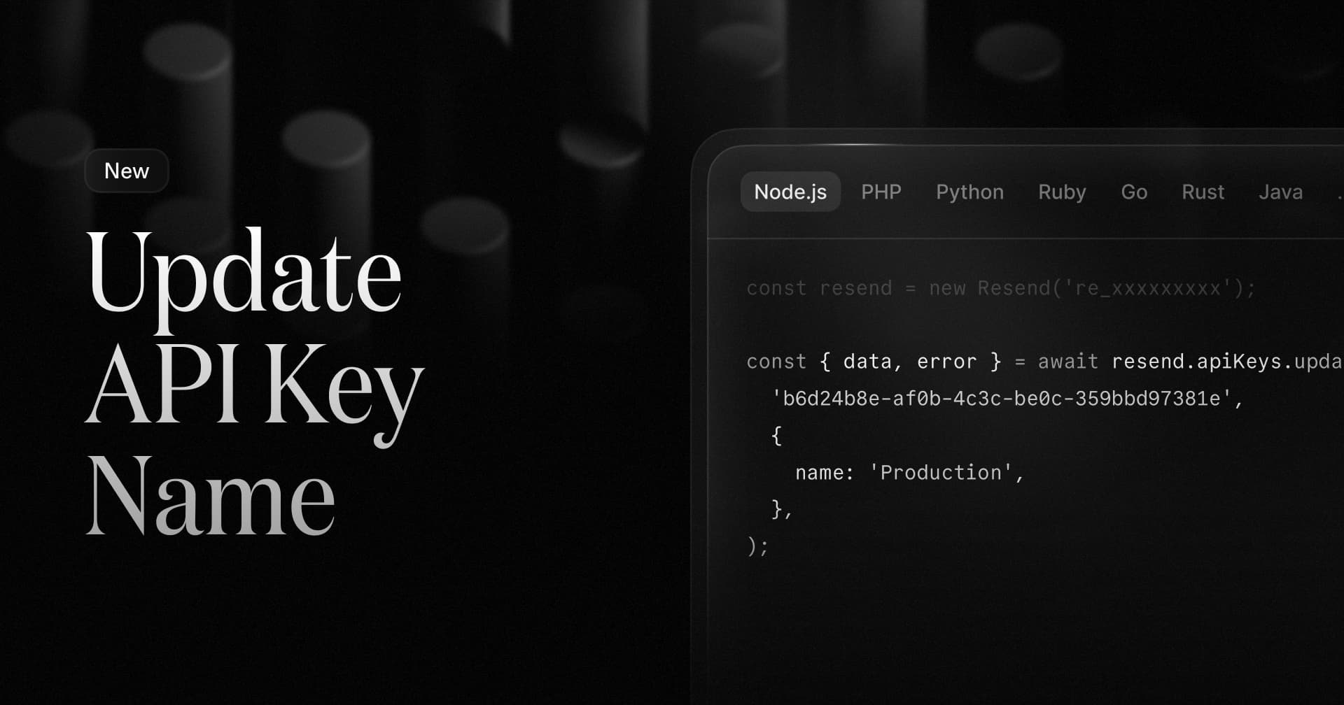Update API Key Name