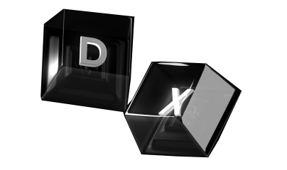 An image of two keyboard keys, D and X floating in a dark background