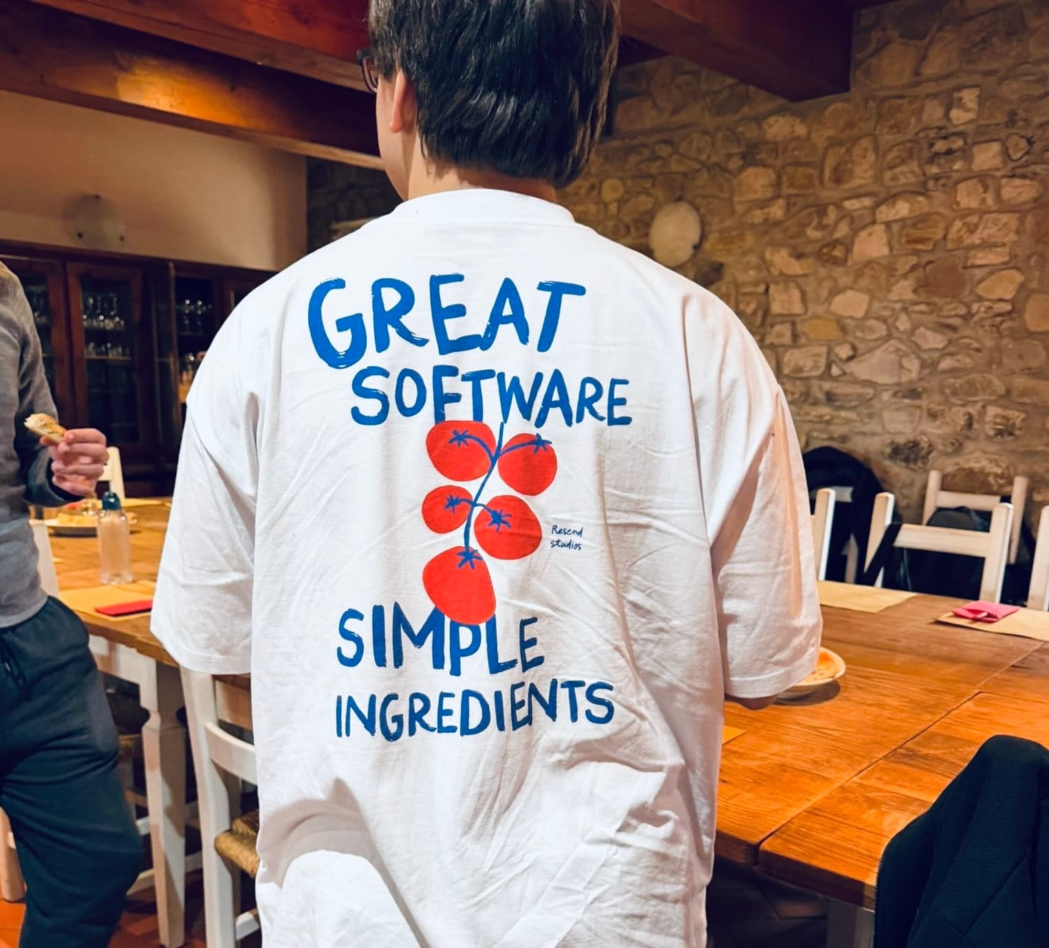 Limited edition t-shirt for Resend employees during the Italy offsite