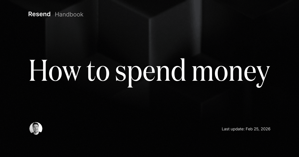 How to spend money · Resend