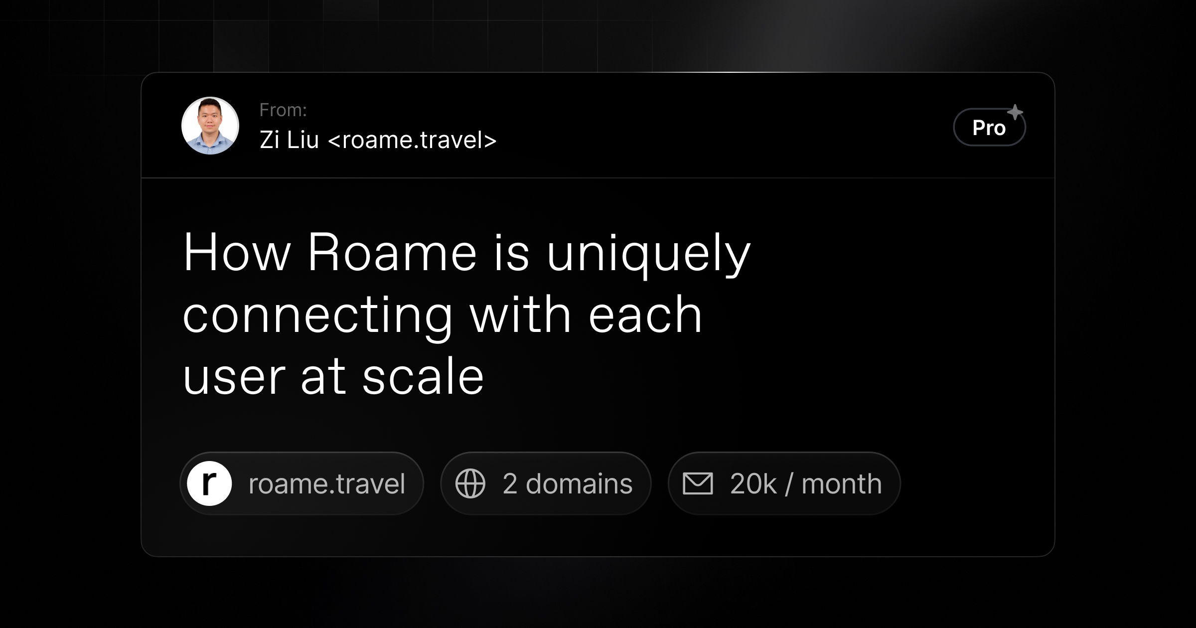 How Roame Is Uniquely Connecting With Each User At Scale Resend How roame is uniquely connecting with each user at scale resend