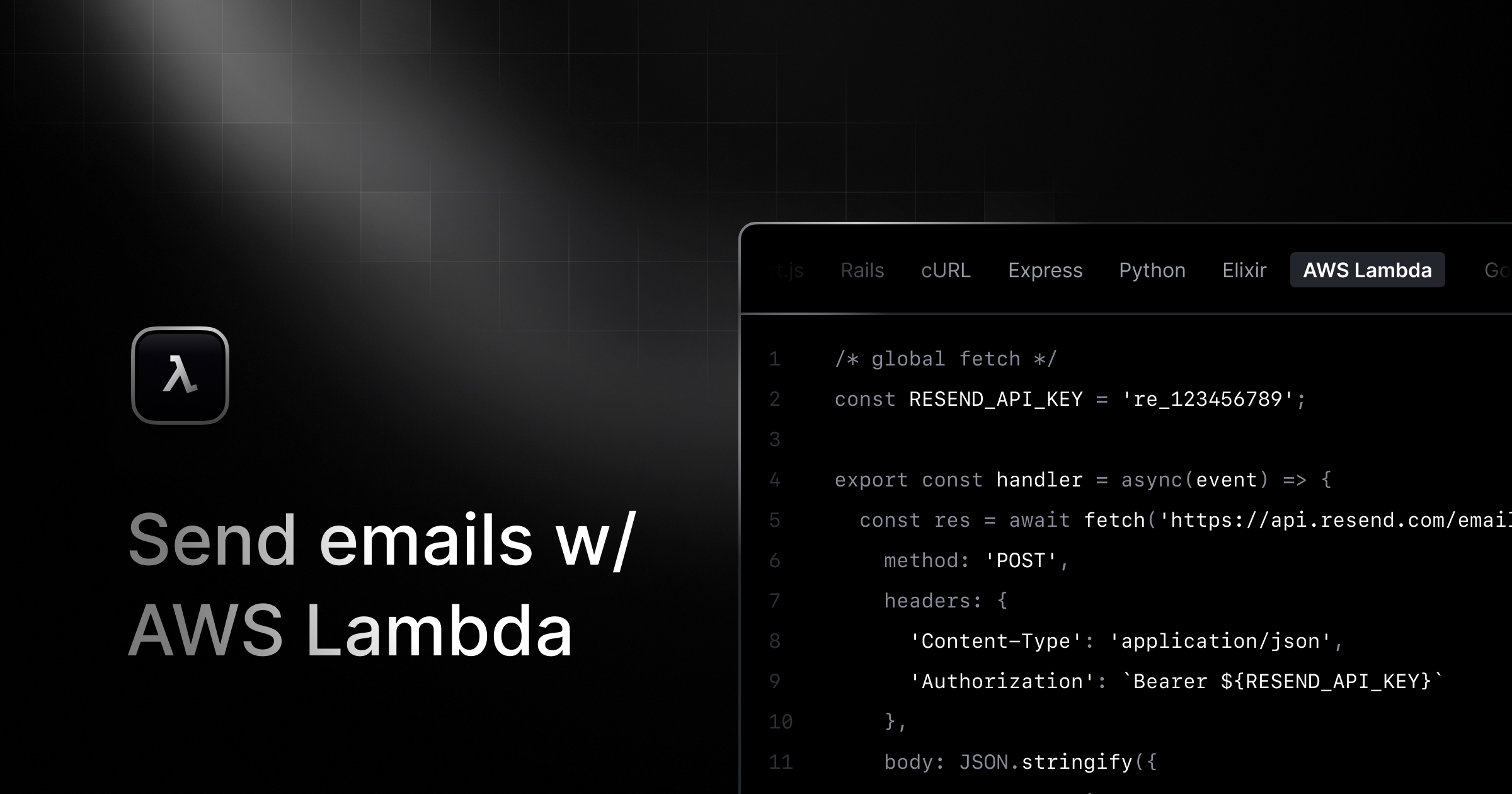 Send Emails With AWS Lambda Resend