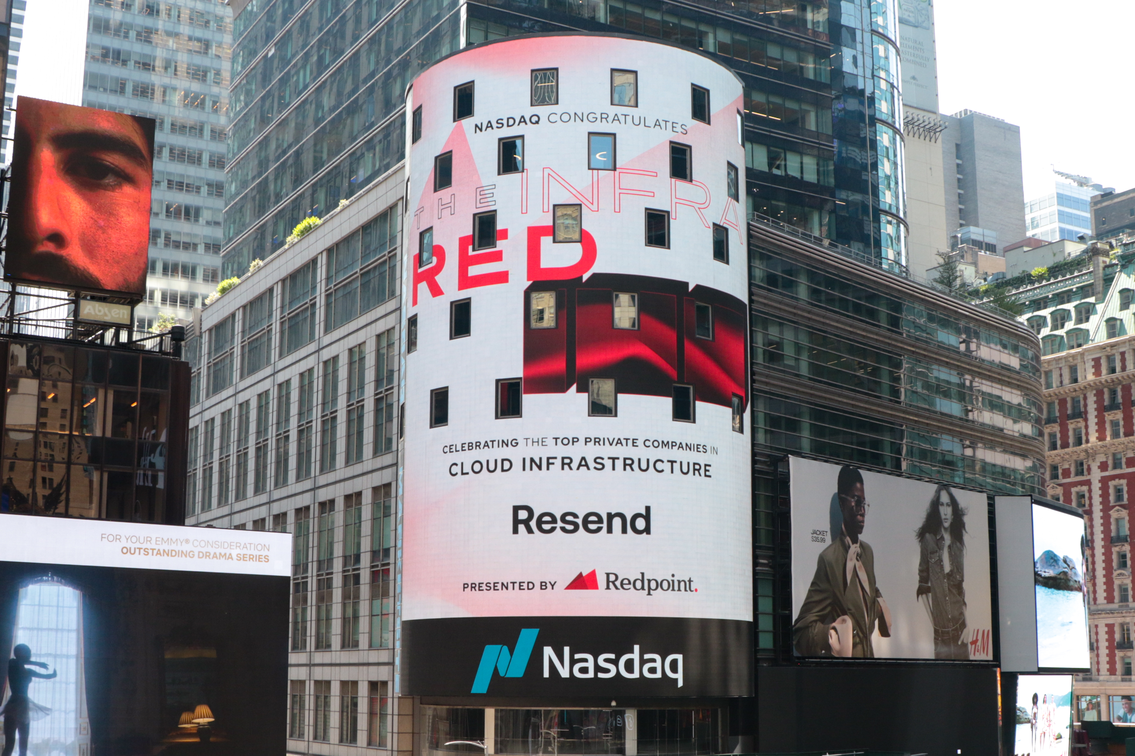 Resend featured at Nasdaq billboard